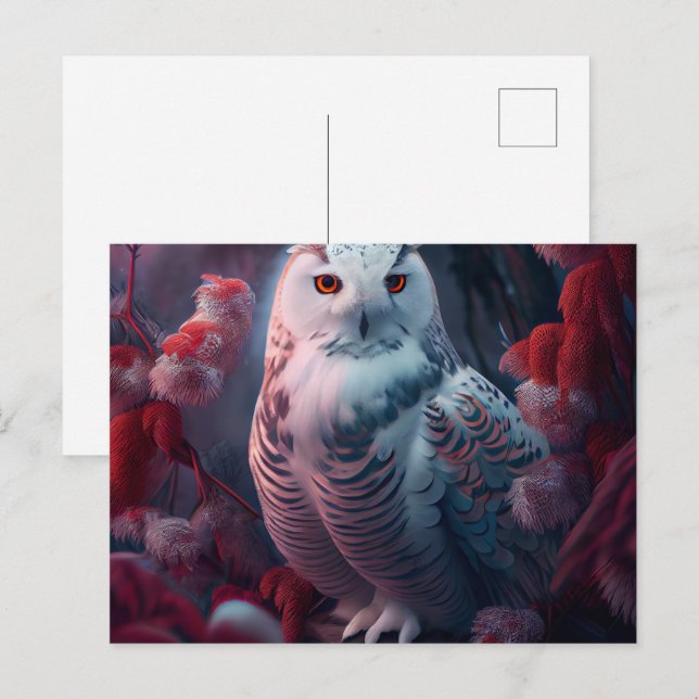 Cartes Postales snowy owl (Devant / Derrière)