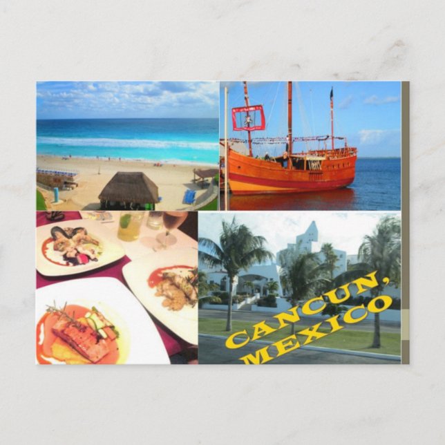 CARTES POSTALES SUR MESURE - COLLAGE CANCUN 1 (Devant)