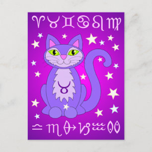 Cartes postales Taurus Zodiac Purple