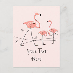 Cartes postales texte trio flamants roses 2