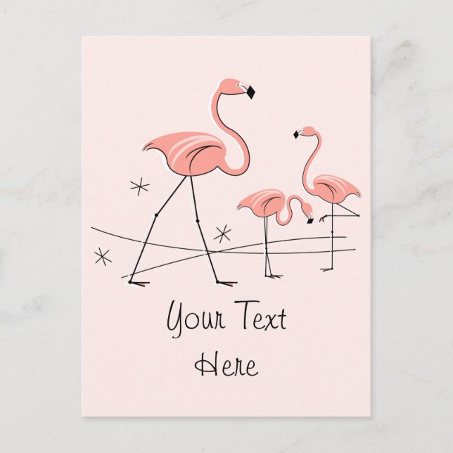 Cartes postales texte trio flamants roses 2 (Devant)