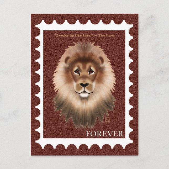 Cartes postales timbres Lion (Devant)