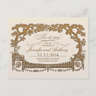 cartes postales typographiques vintage arbres pour