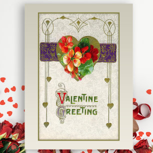 Cartes postales Valentine Coeurs et Fleurs vintage