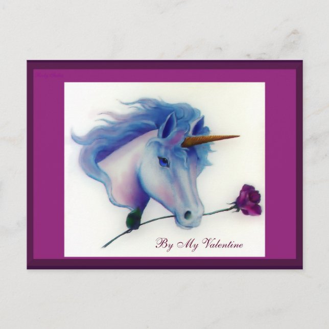 Cartes postales Valentine Unicorn (Devant)