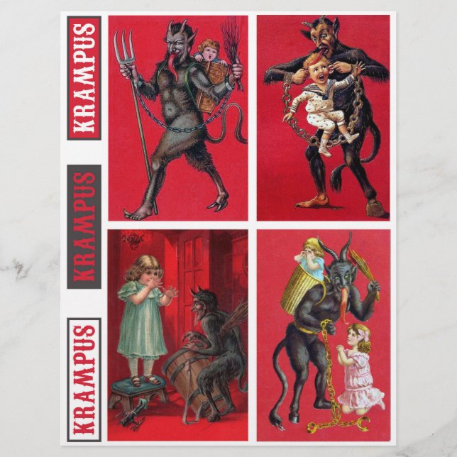 Cartes postales victoriennes Vintages Krampus (Devant)