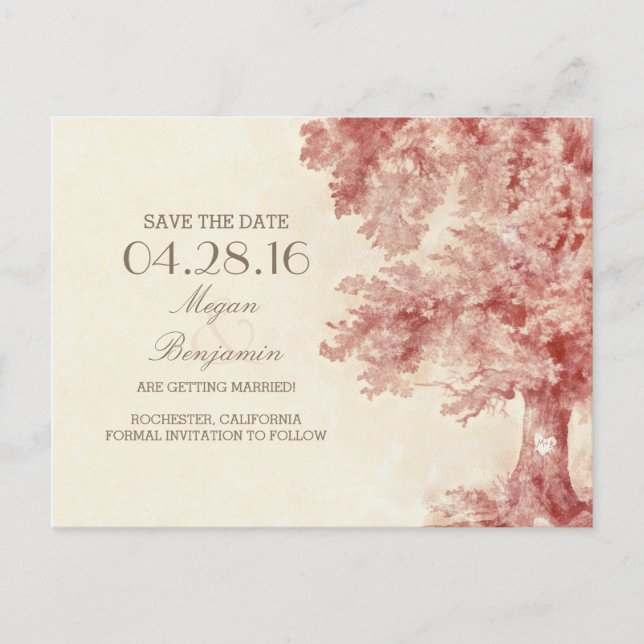 cartes postales vintage d'arbre ancien peint pour  (Devant)