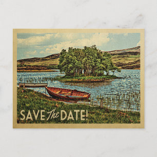 Cartes postales vintage de bateau sur le lac pour 