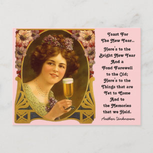 Cartes postales vintage de fille au champagne pour
