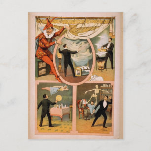 Cartes postales-vintage de théâtre Magicien public