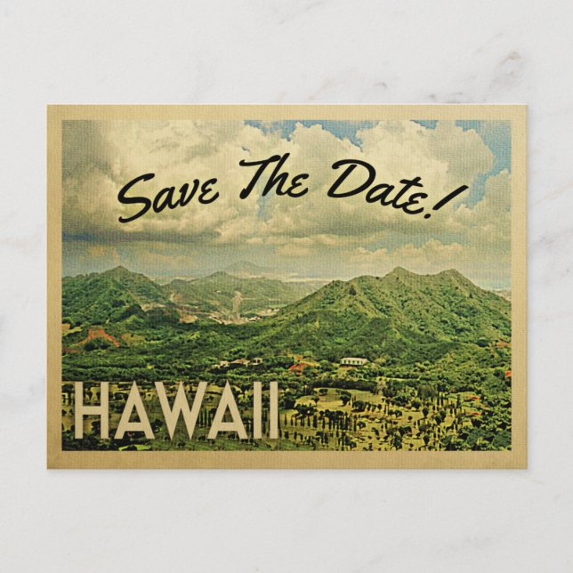 Cartes postales vintage Hawaii Save The Date (Devant)