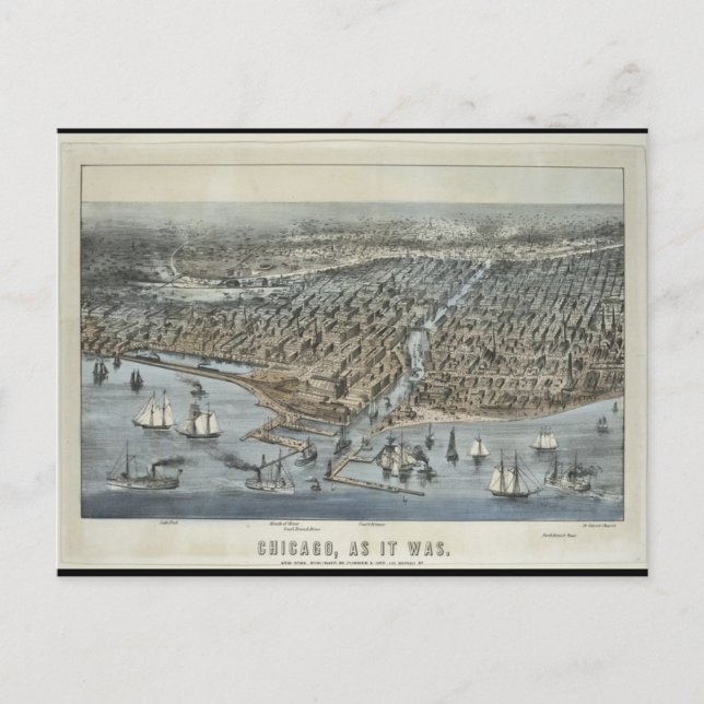 Cartes postales-Vintage Maps-Chicago comme il étai (Devant)