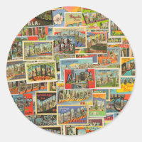 Cartes postales Vintage voyage Stickers Collage