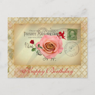 Cartes postales vintages Collage Roses roses et Cu