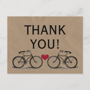 Cartes postales vintages du Merci de vélo Mariage