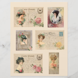 Cartes postales vintages pour dames de l'État de V