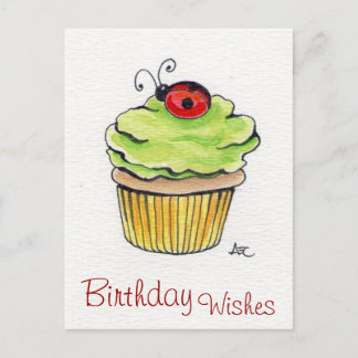 Cartes postales Whimsical Cupcake et Ladybug