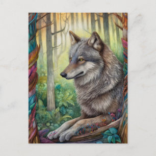 Cartes Postales Wolf In The Forest Art