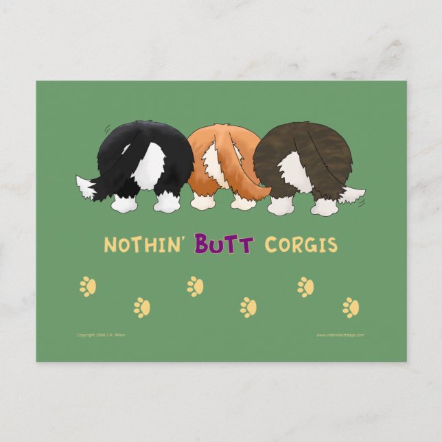 Cartes PostCards de Corgis de boutons (Devant)