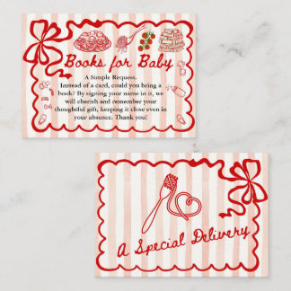 Cartes pour bébé à cadre à ruban rouge