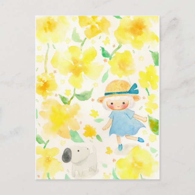 CARTES POUR FÊTES ANNUELLES わんわんとお散歩 (Devant)