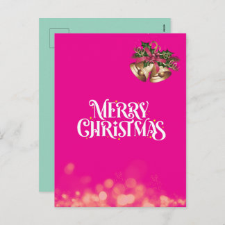 CARTES POUR FÊTES ANNUELLES ホットピンク煌めくクリスマスカード♡