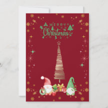 赤色かわいいサンタさんクリスマスカード♡