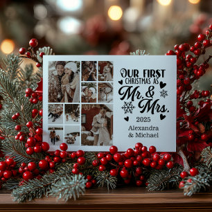 Cartes Pour Fêtes Annuelles 10 Flocons de neige Noël M. et Mme 