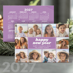 Cartes Pour Fêtes Annuelles 10 Photo Collage - Calendrier Bonne Année 2027