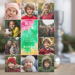 Cartes Pour Fêtes Annuelles 10 Photo Collage - Joyeux Noël Mod Cravate Die<br><div class="desc">Un motif de teinture à cravate brillant et joyeux en or vert, rouge et jaune. — Utilisez 10 photos carrés et faites un accueil Joyeux Noël unique et tendance avec une police de caractères rétro sur le devant et un motif de teinture festive sur le dos. Si vous avez besoin...</div>