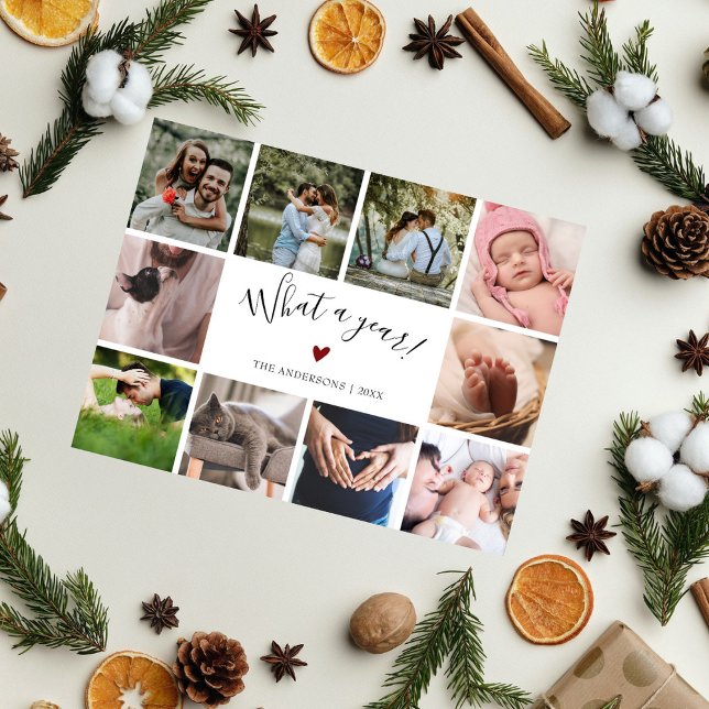 Cartes Pour Fêtes Annuelles 10 Photo Collage Quel An Moderne (Créateur téléchargé)