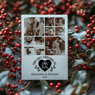 Cartes Pour Fêtes Annuelles 10 Photo Heart First Christmas en tant que Mr & Mr