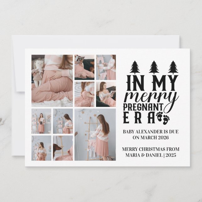 Cartes Pour Fêtes Annuelles 10 Photo In My Merry Pregnant Era Christmas (Devant)
