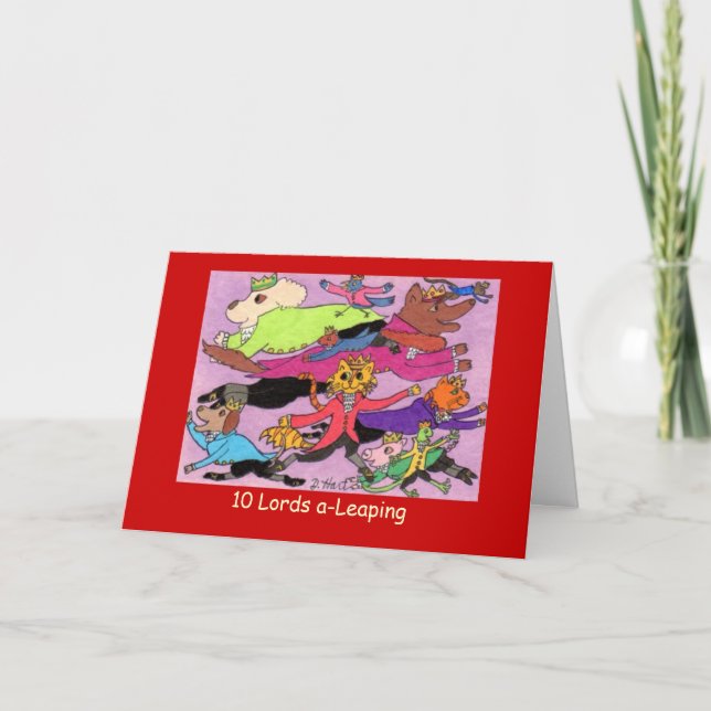 Cartes Pour Fêtes Annuelles 10 seigneurs a-saut (Devant)