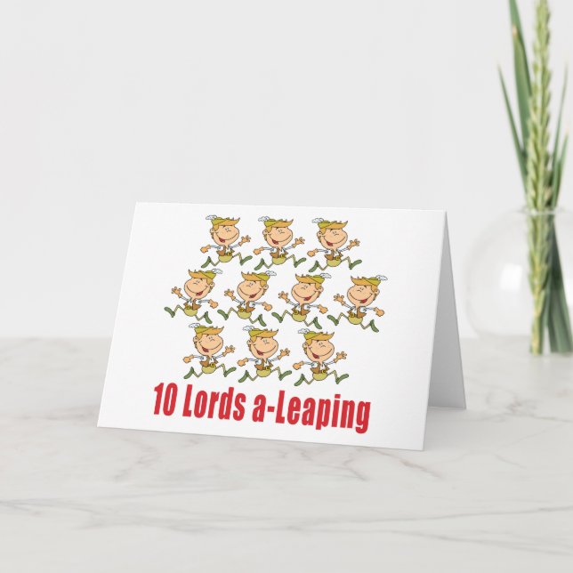 Cartes Pour Fêtes Annuelles 10 seigneurs un-Sauter Card (Devant)