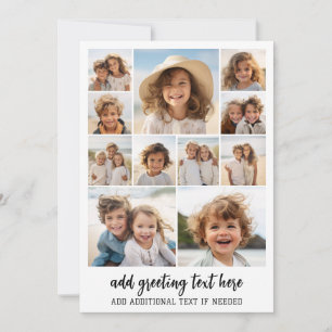 Cartes Pour Fêtes Annuelles 11 Collage de photos Moderne Minimaliste Blanc
