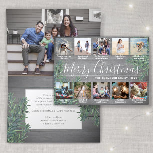 Cartes Pour Fêtes Annuelles 11 Photo Collage de Noël Verdure et Gris Bois