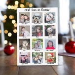 Cartes Pour Fêtes Annuelles 12 Collage photo avec l'année en revue 2022<br><div class="desc">Arrière - plan blanc - Ajoutez vos photos préférées à ce modèle amusant — une photo pour chaque mois. Vous pouvez utiliser des photos Instagram ou n'importe quelle photo pour cette grille. Le calendrier se trouve dans une grille afin que vous puissiez ajouter une photo pour chaque mois de l'année....</div>
