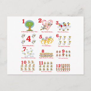 Cartes Pour Fêtes Annuelles 12 douze jours de Noël complets