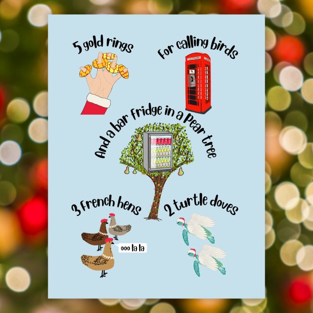 Cartes Pour Fêtes Annuelles 12 jour de Noël drôle de jeu de dessin animé (Créateur téléchargé)