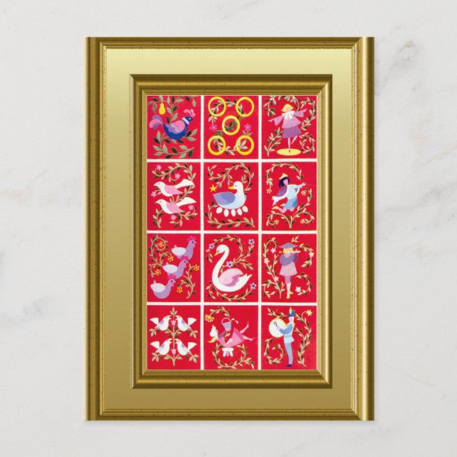 Cartes Pour Fêtes Annuelles 12 jours de Noël (Devant)