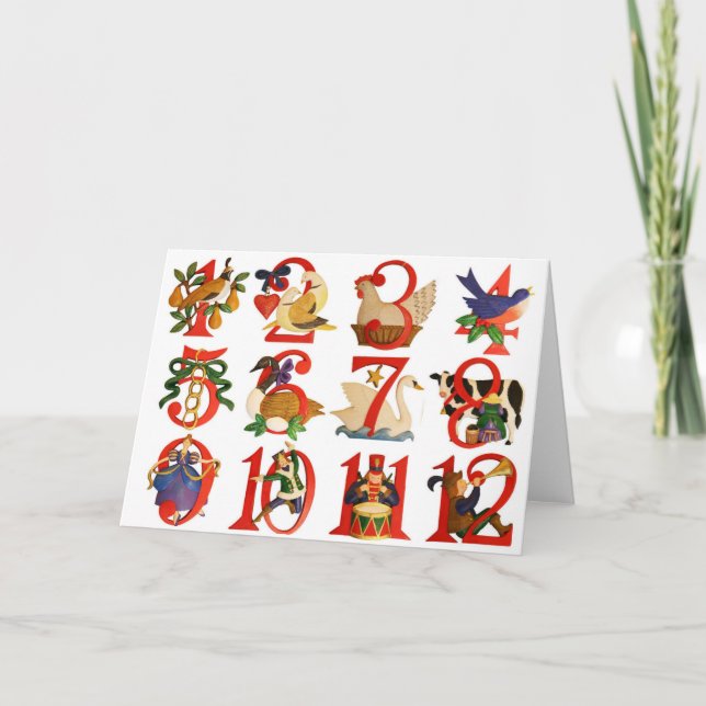 Cartes Pour Fêtes Annuelles 12 jours de Noël (Devant)
