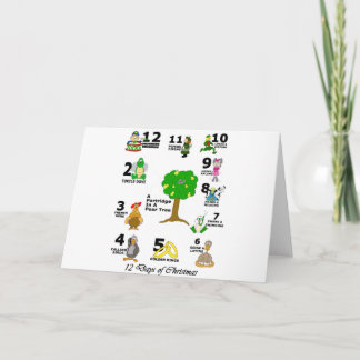 Cartes Pour Fêtes Annuelles 12 jours de Noël