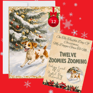 Cartes Pour Fêtes Annuelles 12 Jours De Noël Doggie 12