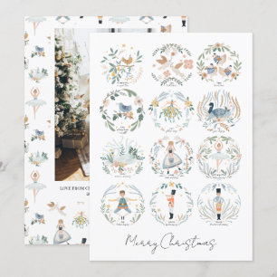 Cartes Pour Fêtes Annuelles 12 Jours de Noël Photo personnalisée