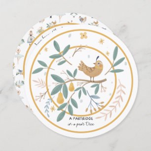 Cartes Pour Fêtes Annuelles 12 jours de perdrix de Noël dans un arbre à poires