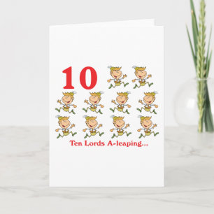 Cartes Pour Fêtes Annuelles 12 jours dix seigneurs sautant