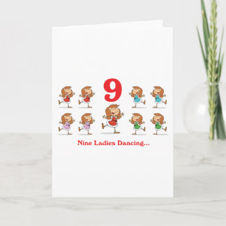 Cartes Pour Fêtes Annuelles 12 jours neuf femmes dansant