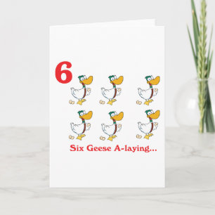 Cartes Pour Fêtes Annuelles 12 jours six oies pondent