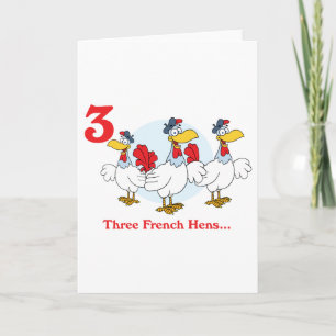 Cartes Pour Fêtes Annuelles 12 jours trois poules françaises